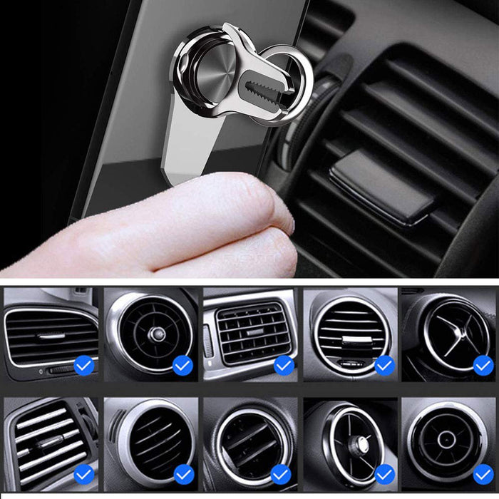 3-IN-1 Universal Car Mount, Magnetic Car Air Vent Mount Clip Mobile Cell Phone Finger Stand Holder