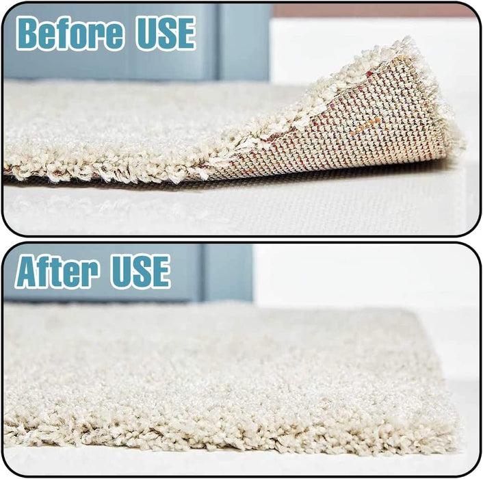 12 Pcs Rug Gripper Tape, Reusable Washable Carpet Tape, Non-Slip Rug Pads, Dual Sided Adhesive Rug Pad Gripper for Area Rugs