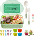 Bento Lunch Box for Adult, Bento Boxes with Fork Spoon&Muffin Silicone Cup, Compartment Bento Box Leak Proof, Microwavable Lunch Containers, Bento Box with Utensils for Work/Picnic