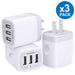 Wall Charger,Usb Charger Adapter,3.1A/3Pack Muti Port Fast Charging Station Power Base Charger Block Plug for Iphone Wall Charger