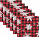 Wusikd Snowflakes Buffalo Plaid Cloth Napkins Set of 6 Winter Christmas Dinner Napkins Solid Washable Reusable Polyester Table Napkins Oversized 20"X20" with Hemmed Edges for Home Weeding Decoration