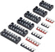 Terminal Block and Strip - 12Pcs (6 Sets) 4 Positions Dual Row 600V 25A Screw Terminal Strip Blocks with Cover + 400V 25A 4 Positions Pre-Insulated Terminals Barrier Strip Black & Red