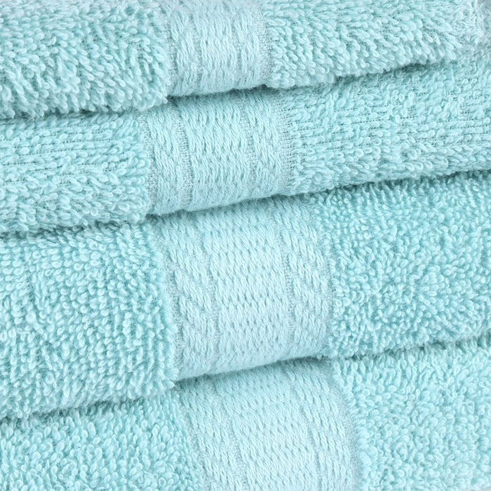 Mainstays Solid 6-Piece Bath Towel Set, Clearly Aqua