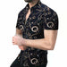 ⭐⭐Button up Shirt Men Baroque Fashion Hawaiian Short Sleeve T Casual Party Dress