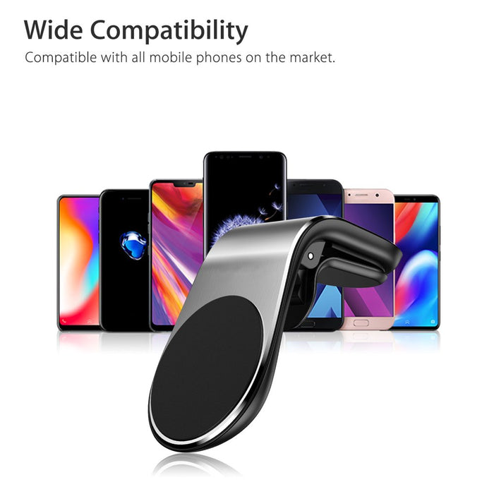 Magnetic Car Phone Mount Universal Air Vent Clip Phone Holder Hands Free Car Phone Mount for Iphone 11/11 Pro Xs Max X XR 8 Plus, Samsung Galaxy S10 S10+ S10E S9 S8, More Smartphones