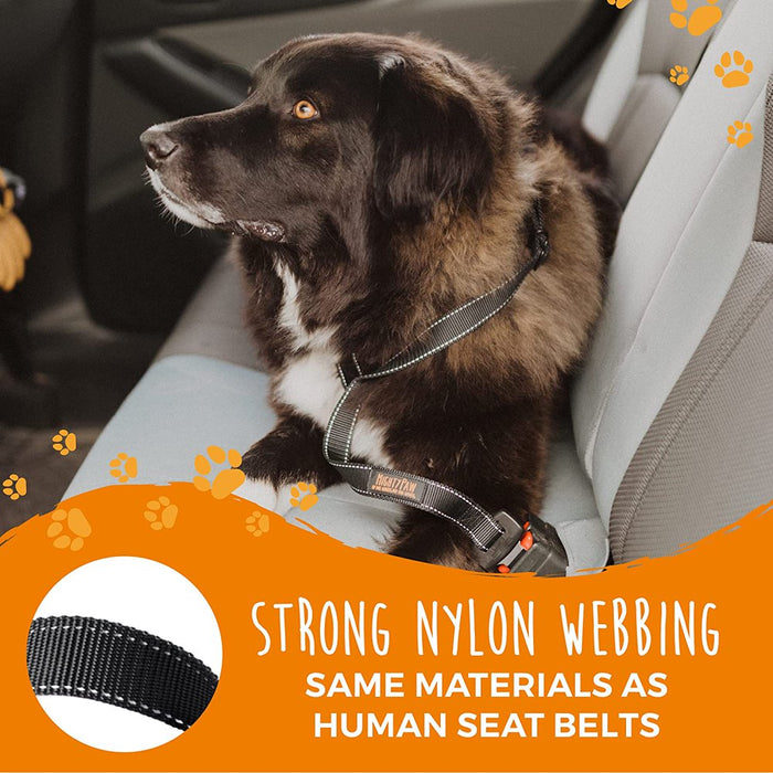Dog Seat Belt, Pet Safety Belt, Created with Human Seatbelt Material. Keep Your Dog Safe in the Car