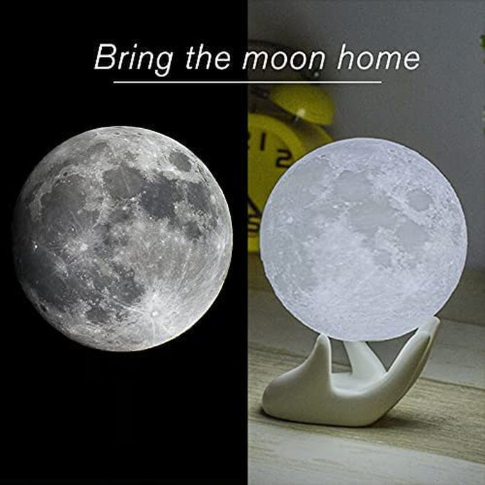 Balkwan Moon Lamp 3.5 Inches 3D Printing Moon Light Uses Dimmable and Touch Control Design,Romantic Funny Birthday Gifts for Women,Men,Kids,Child and Baby. Rustic Home Decor Rechargeable Night Light