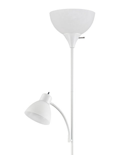 Mainstays 72" Combo Floor Lamp White Finish, White Plastic Shades