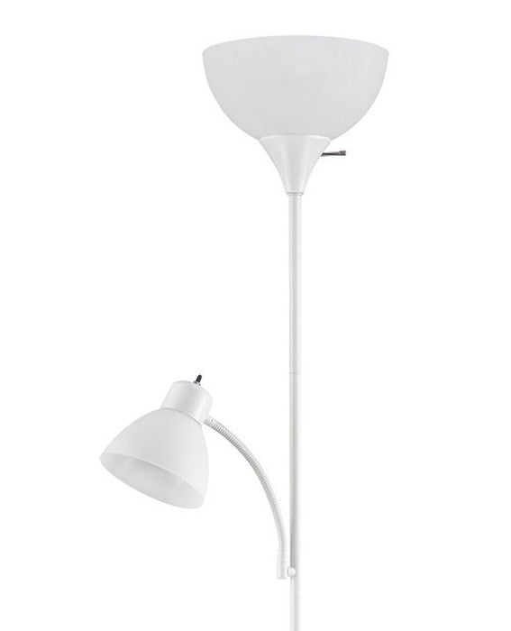 Mainstays 72" Combo Floor Lamp White Finish, White Plastic Shades