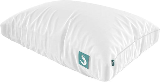 Bed Support Adjustable Hypoallergenic Cool Sleeping Loft Soft Pillow with Removeable Microfiber Cover, Queen Size, White