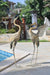 Yard Decorations Outdoor Heron Garden Art Statues Sculptures, 33-39 Inch Metal Copper Crane Yard Art Bird Lawn Ornaments for Backyard outside Porch Patio Wedding Decor, Set of 2