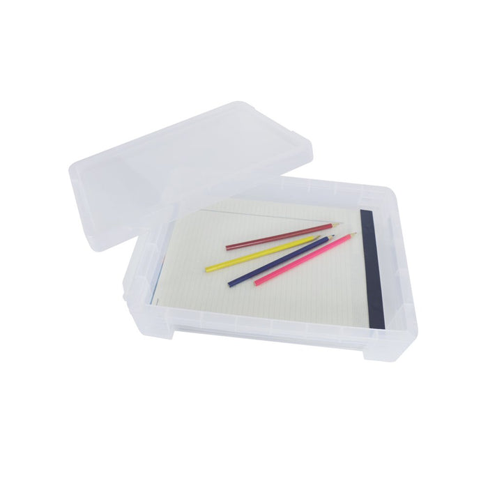 Pen + Gear Plastic Stacker Document Box, Clear, Letter Size, Desktop Organizer