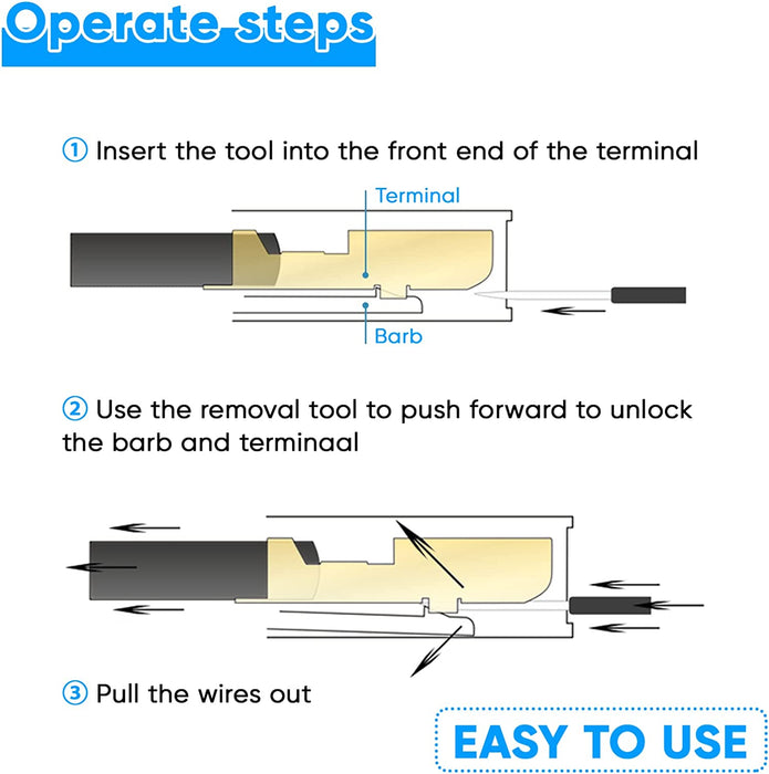 Terminal Pin Removal Tool Kit 82 Pcs Depinning Tool Electrical Connector Pin Extractor Tool Set Wire Terminal Release Tool for Automotive Car Household Devices