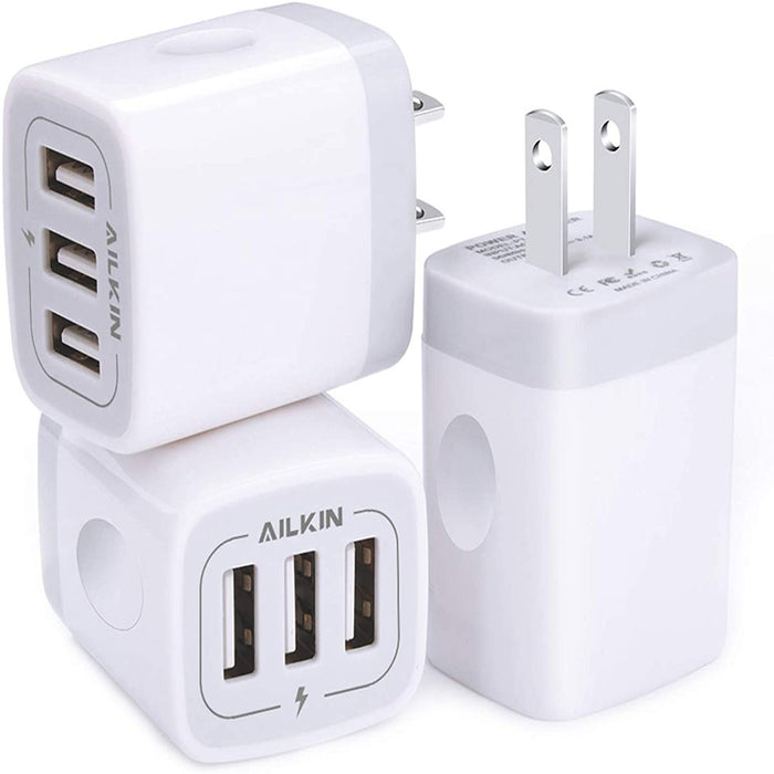 Wall Charger,Usb Charger Adapter,3.1A/3Pack Muti Port Fast Charging Station Power Base Charger Block Plug for Iphone Wall Charger
