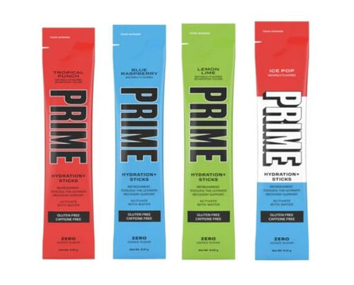 Prime Hydration Drink Mix Variety Pack - Ice Pop, Blue Raspberry, Tropical Punch, Lemon Lime (4 on the Go Sticks) Packaged by Sivint