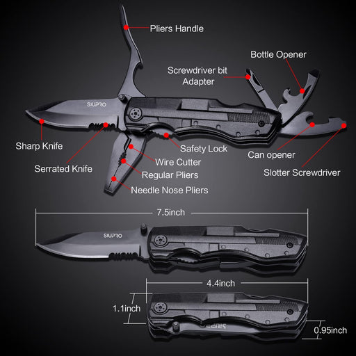 Christmas Stocking Stuffers, Gifts for Men, Multitool Pocket Knife, Tactical Multi Tool, Gifts for Dad Husband Boyfriend, Multipurpose Utility Plier, Survival Gadgets for Camping, Work