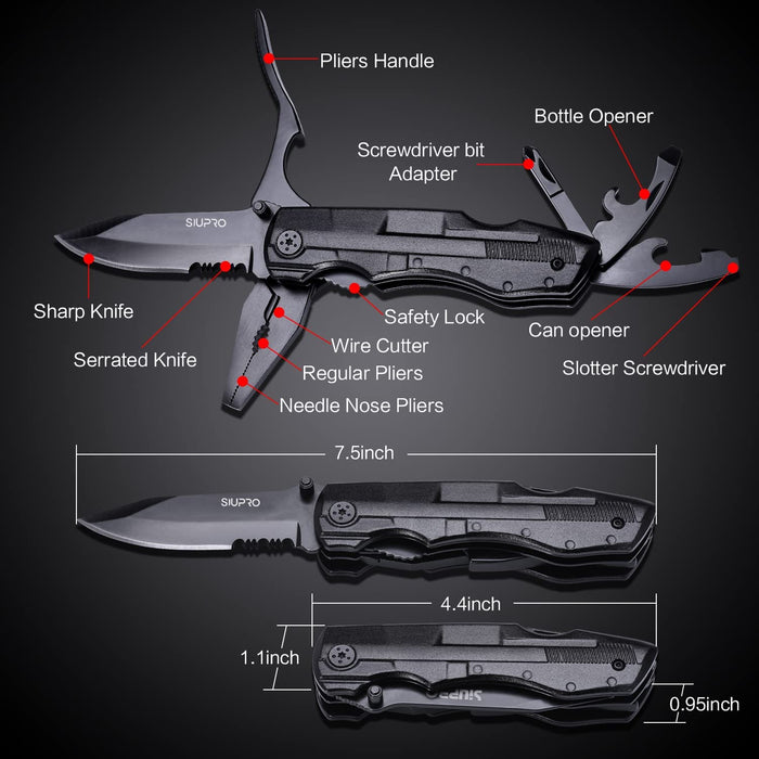 Christmas Stocking Stuffers, Gifts for Men, Multitool Pocket Knife, Tactical Multi Tool, Gifts for Dad Husband Boyfriend, Multipurpose Utility Plier, Survival Gadgets for Camping, Work