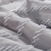Bedding Comforter Set Queen, Bluish Grey Bedding Chevron Tufted Design, Boho Queen Size Comforter Lightweight and Fluffy,3 Pieces