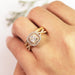 1.25 Ct - Square Moissanite - Double Halo - Twisted Band - Vintage Inspired - Pave - Wedding Ring Set in 18K Yellow Gold over Silver