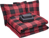 7-Piece Lightweight Microfiber Bed-In-A-Bag Comforter Bedding Set - Full/Queen, Red Buffalo Plaid