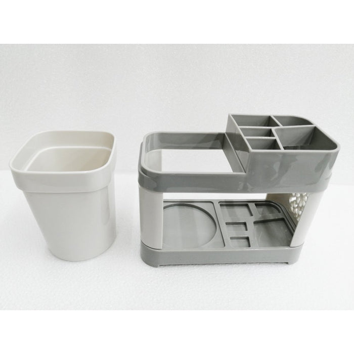 Single Cup Toothbrush Toothpaste Stand Holder Bathroom Storage Organizer Plastic