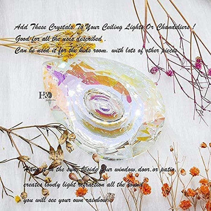 H&D HYALINE & DORA 89Mm/3.5In Hanging Chandelier Crystals Prisms for Window Suncatchers Chandelier Parts Rainbow Maker Pendants