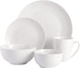 Gibson Home Zen Buffet Porcelain Dinnerware Set, Service for 6 (30Pcs), White (Coupe)