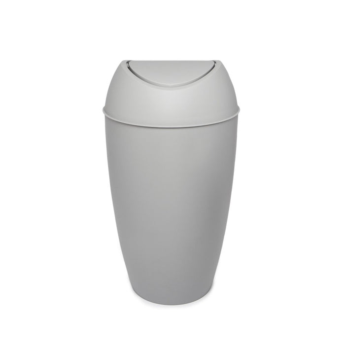 2.4 Gal Twirla Polypropylene Swing-Top Lid Bathroom Trash Can Garbage Can, Grey