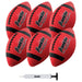 Junior Size Rubber Football - 6 Pack Deflated with Pump
