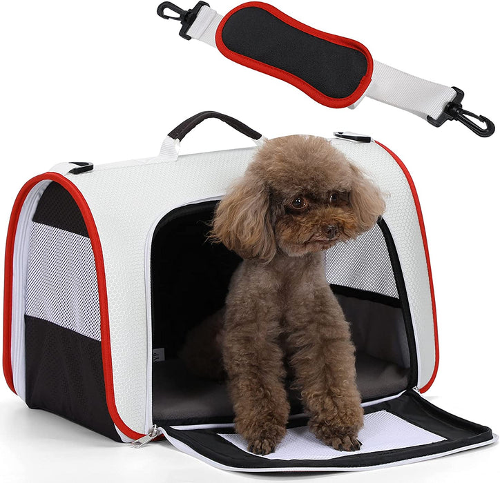 A4Pet Airline Approved Cat Carrier Expandable Dog Carriers,Soft-Sided Portable Pet Travel Washable Carrier for Kittens,Puppies,Rabbit,Hamsters