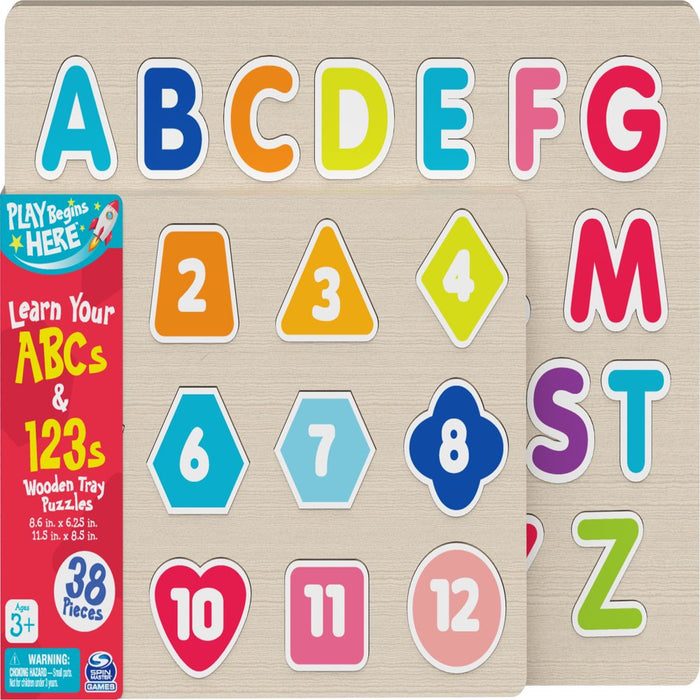 Learn Abcs and 123S Chunky Wood Puzzle, for Families and Kids Ages 3 and Up