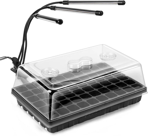 [Upgraded Light] Seed Starter Kit with Grow Light - Durable Seed Tray, 60 Cell Seed Starting Tray, Humidity Dome for Seed Growing Germinating, Seedling Starting, Cutting Clone & Plant Propagation Kit