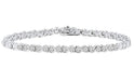 Ezra 7.5 18K Infinity Tennis Bracelet, White Gold Plated Bangle Bracelet with Unique Infinity Chain Design & CZ Stones, Sparkling Tennis Bracelets for Women, MSRP - $170