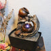 Tabletop Water Fountain Indoor - Tree Trunk with Jar Rustic Fountains Small Feng Shui Zen Waterfall Fountain W/ LED Light & Soothing Sounds for Office Home Desktop Decor (Brown)