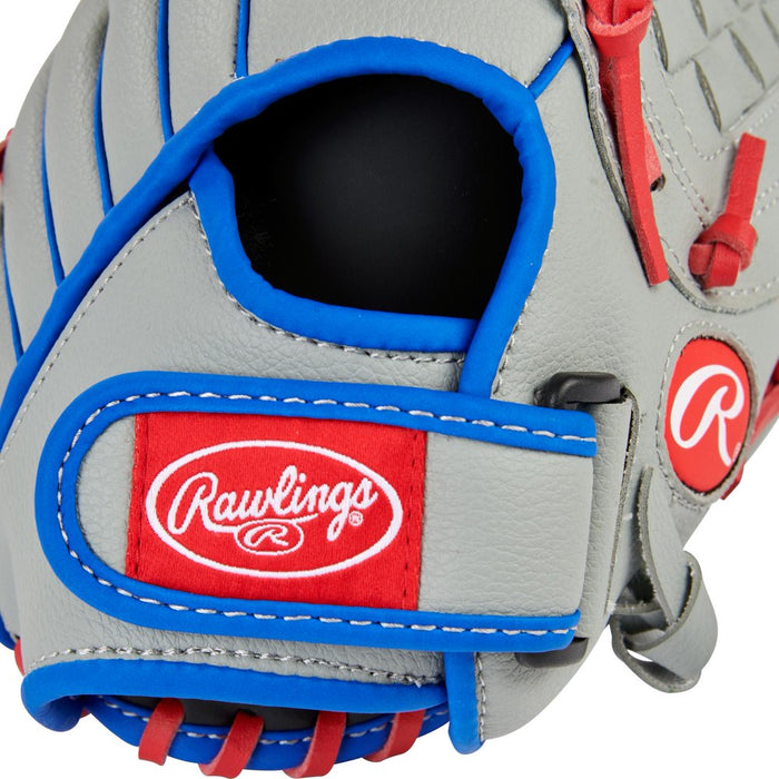 2022 Players Series Baseball Glove Mitts, Gray, Blue and Red, 11.5 In., Right Hand Throw