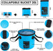 22Pcs Car Wash Cleaning Tools Kit Car Detailing Set with Blue Canvas Bag Collapsible Bucket Wash Mitt Sponge Towels Tire Brush Window Scraper Duster Complete Interior Car Care Kit