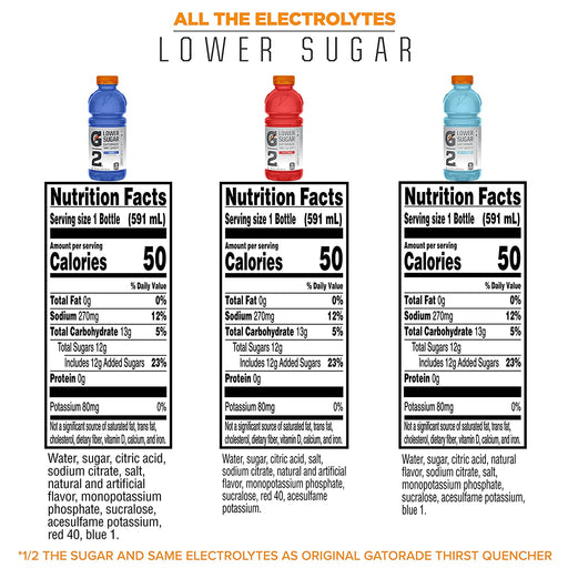 G2 Thirst Quencher Variety Pack, 20 Ounce Bottles (Pack of 12)