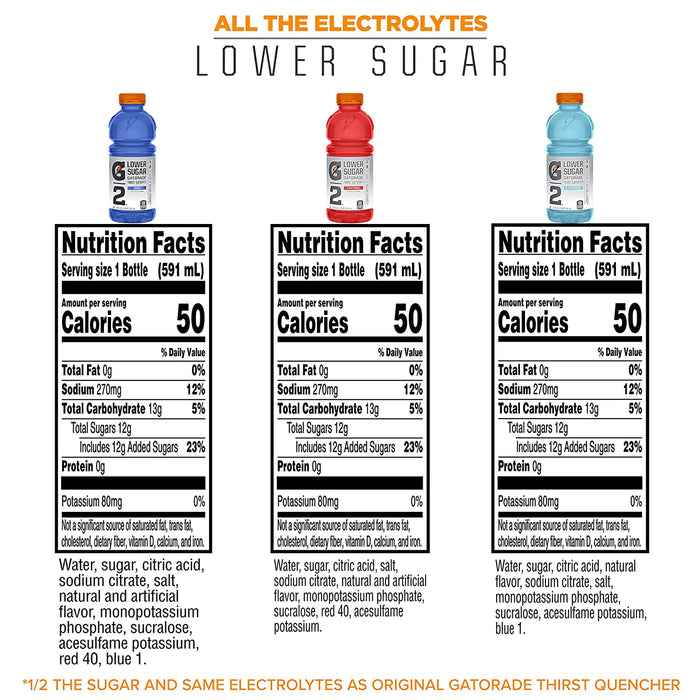 G2 Thirst Quencher Variety Pack, 20 Ounce Bottles (Pack of 12)