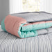 Mainstays Gray and Teal Geometric 8 Piece Bed in a Bag Comforter Set with Sheets, Queen