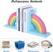 Wooden Rainbow Book Ends Non-Skid Cute Kids Bookends Book Stoppers for Girls Home Children'S Room Classroom Nursery Decor, Pack of 2
