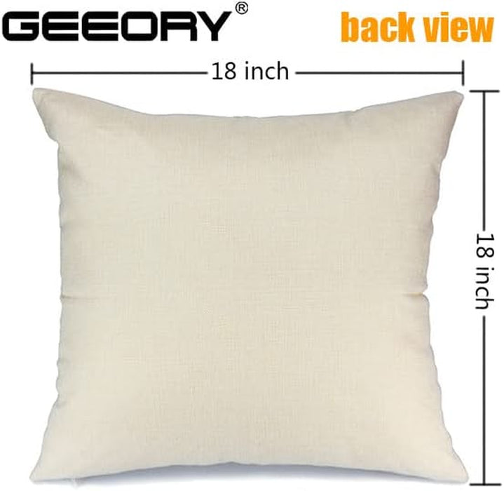 Pillow Covers 18X18 Set of 4 Beige Bufflo Plaid Daisy Eucalyptus Leaves Decorative Blue Throw Pillow Covers Bloom with Grace Pillowcase Spring Summer Decorations Farmhouse Decor