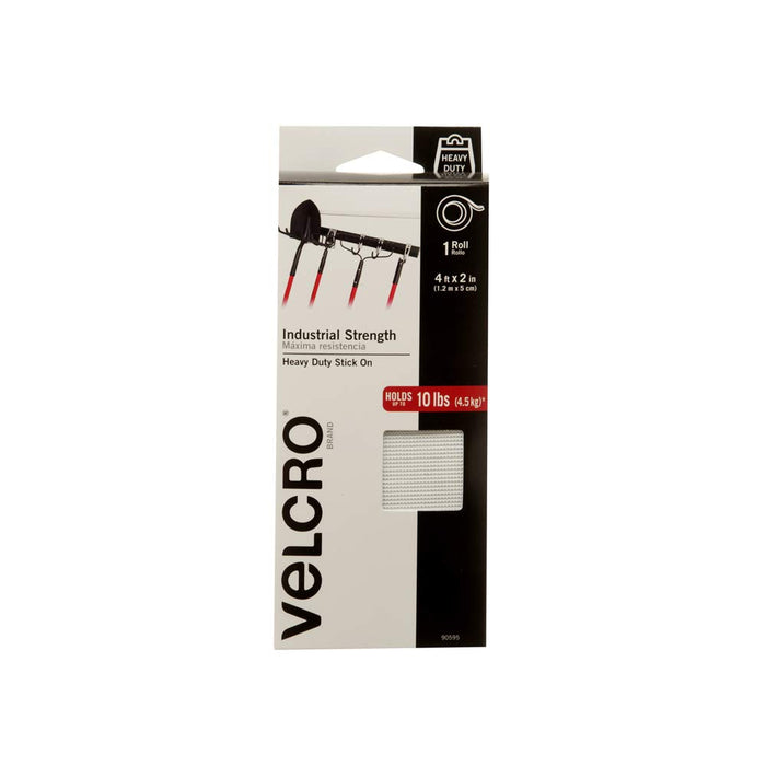 VELCRO Brand Heavy Duty Fasteners | 4X2 Inch Strips with Adhesive 8 Sets | Holds 10 Lbs | Black Industrial Strength Stick on Tape | Indoor or Outdoor Use (VEL-30703-USA)