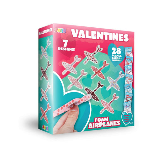 28 Valentines Day Greeting Cards with Foam Airplanes Toy for Kids Valentine’S Planes Party Favors Gift Supplies, School Classroom Exchange Prizes