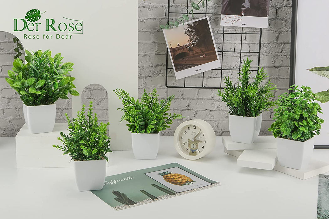 8 Packs Fake Plants Small Artificial Faux Potted Plants for Home Office Farmhouse Bathroom Bedroom Decor Indoor