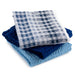 Cotton Waffle Kitchen Towels, Blue White, 3-Piece Set