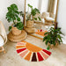 Boho Bathroom Rugs Half Circle Bath Mat Cute Bohemian Bath Rug for Bedroom Small Carpet Home Decor Non-Slip Semi round Shower Rug Funny Washable Indoor Floor Door Mat Sun Retro 16X30Inch
