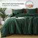 Dark Green Pom Pom Fringe Comforter Full(79X90 Inch), 3 Pieces(1 Boho Comforter and 2 Pillowcases) Aesthetic Boho Pom Comforter, Lightweight Soft Microfiber down Alternative Bedding Set