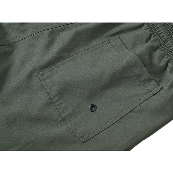 Mens 5 Inch Swim Trunks Stretch Quick Dry Swim Shorts with Zipper Pockets Armygreen 32