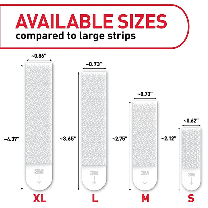 Command Large Picture Hanging Strips, Damage Free Hanging Picture Hangers, No Tools Wall Hanging Strips for Living Spaces, 14 White Adhesive Strip Pairs(28 Command Strips)