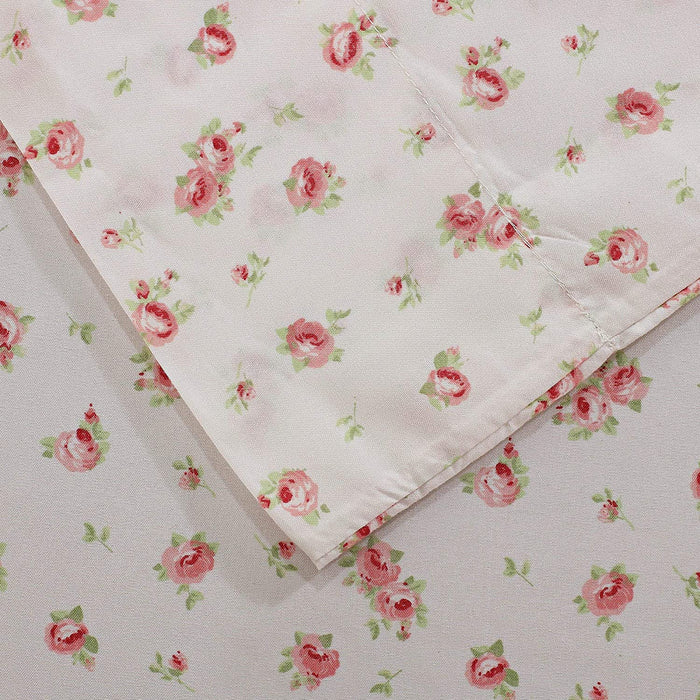Modern Threads Soft Microfiber Printed Sheets - Luxurious Microfiber Bed Sheets - Includes Flat Sheet, Fitted Sheet with Deep Pockets, & Pillowcases Ivory Twin